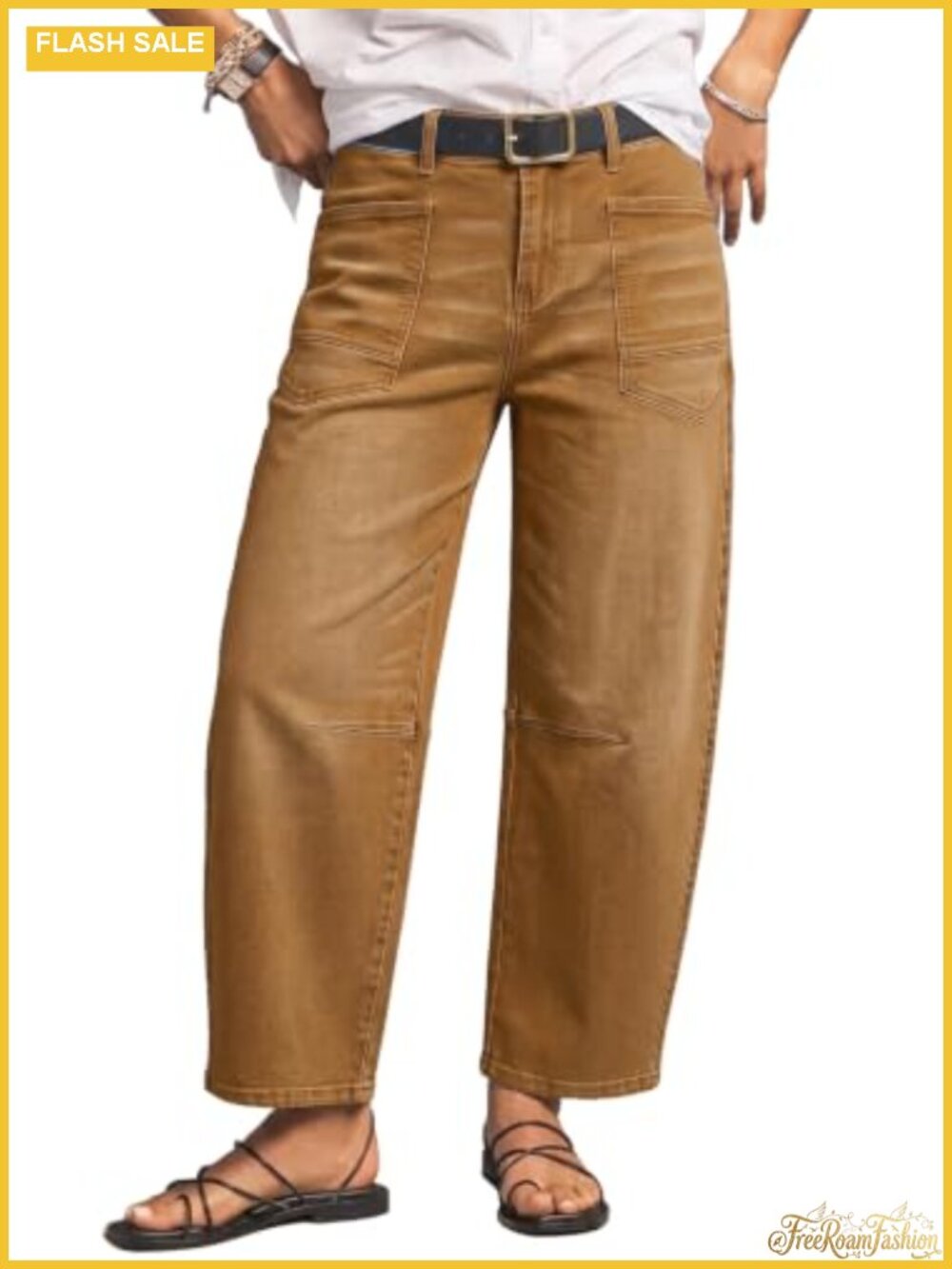High Waist Barrel Leg Stretchy Denim Jeans